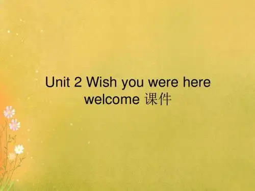 译林牛津版高中英语必修2课件 Unit 2 Wish you were here welcome 课件