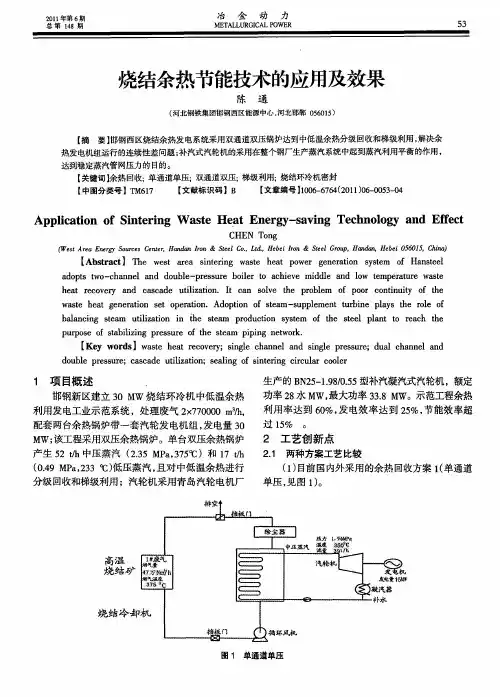 烧结余热节能技术的应用及效果