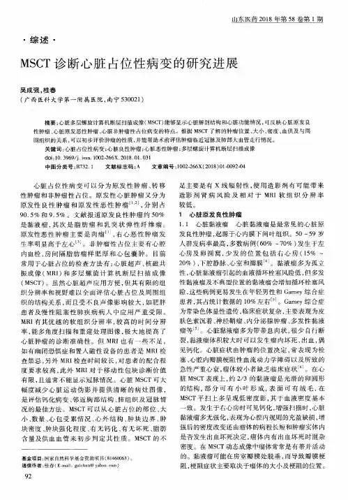 MSCT诊断心脏占位性病变的研究进展