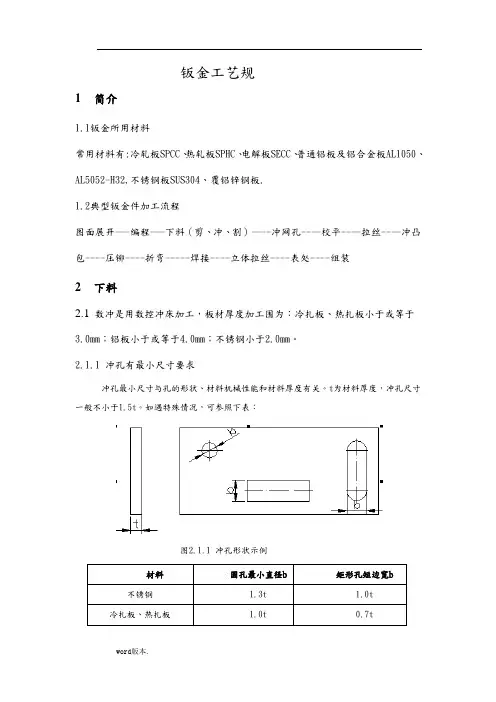 钣金工艺规范标准[详]