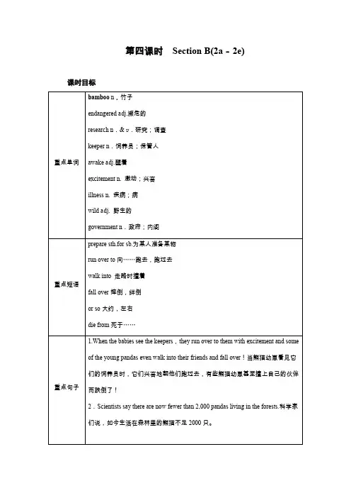 人教版八年级英语下册教案Unit 7 第4课时