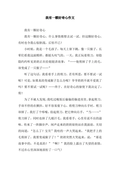 我有一颗好奇心作文_1