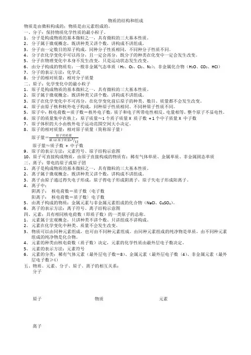 物质的结构和组成