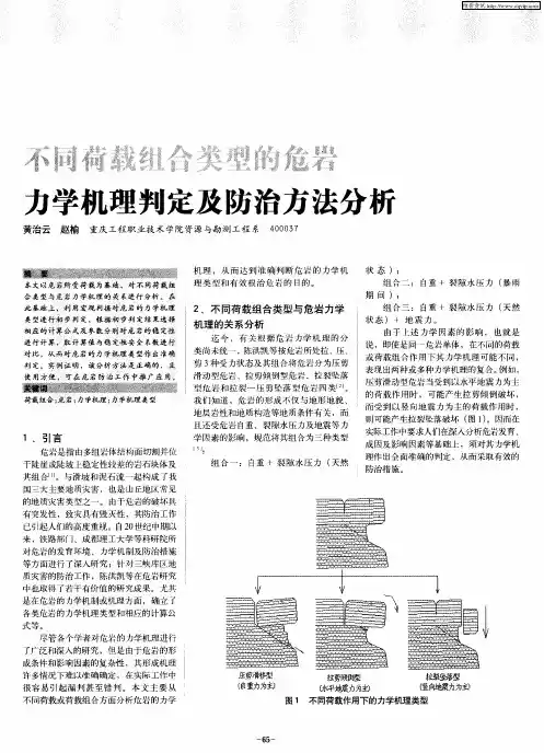 不同荷载组合类型的危岩力学机理判定及防治方法分析