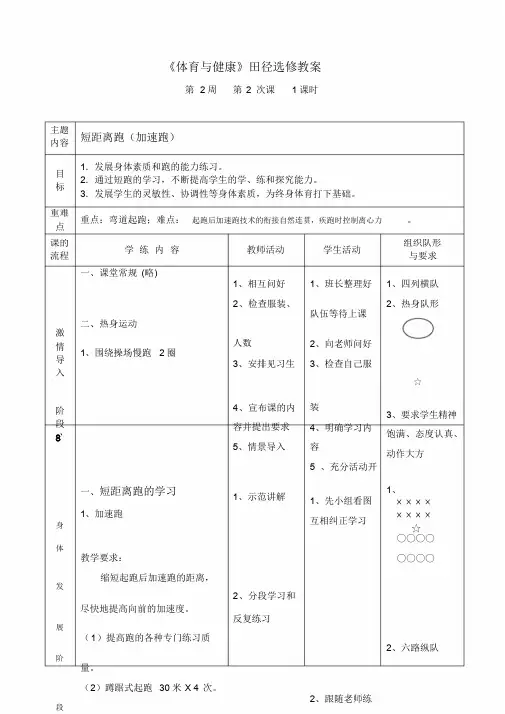 《体育与健康》田径选修教案