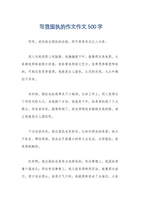 写我固执的作文作文500字