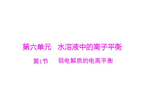 高考化学一轮复习课件：第六单元 第1节 弱电解质的电离平衡 (共48张PPT)