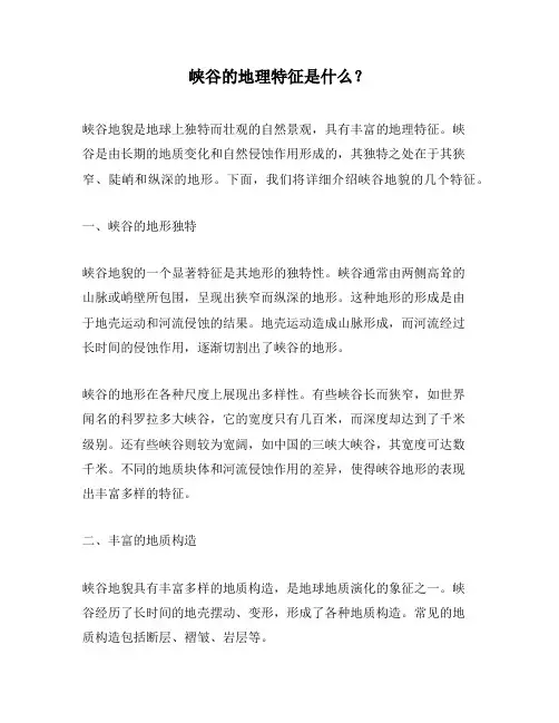 峡谷的地理特征是什么？