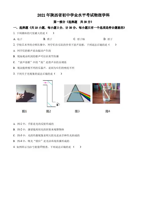 2021年陕西省中考物理试题(解析版)