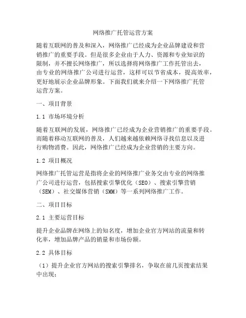 网络推广托管运营方案