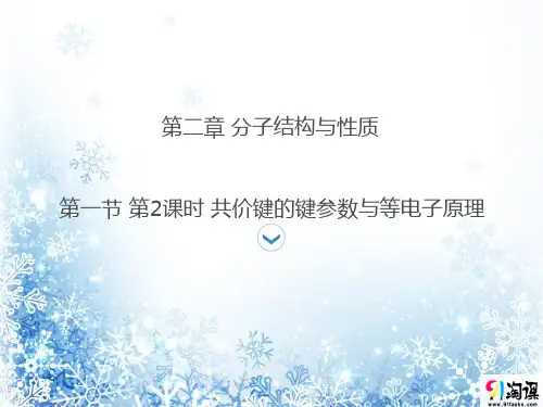 课件6：2.1.2 共价键的键参数与等电子原理