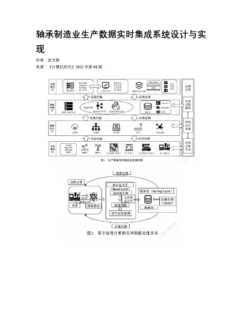 轴承制造业生产数据实时集成系统设计与实现