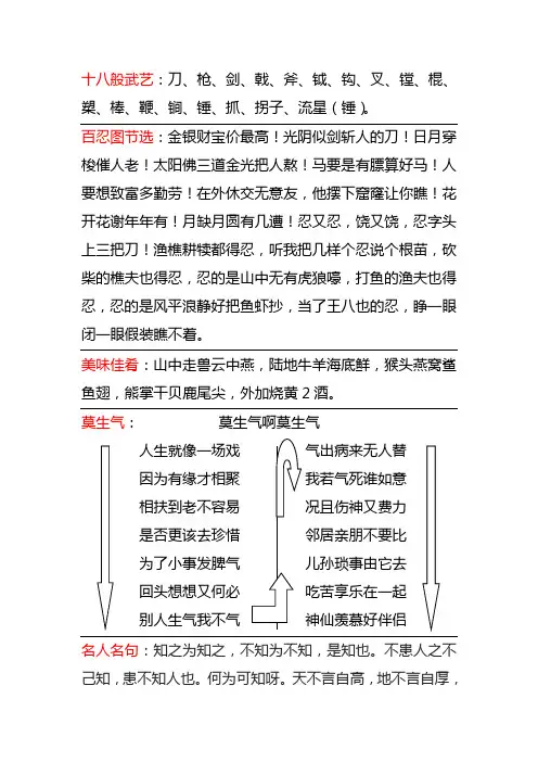 经典贯口