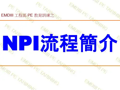 PE 教育训练教材之NPI流程简介