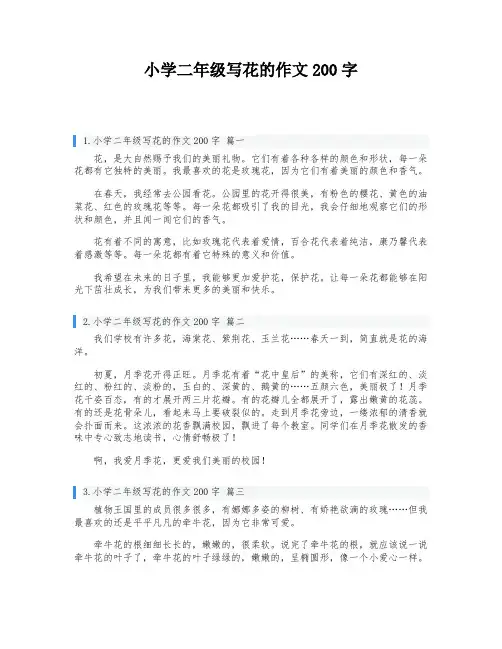 小学二年级写花的作文200字