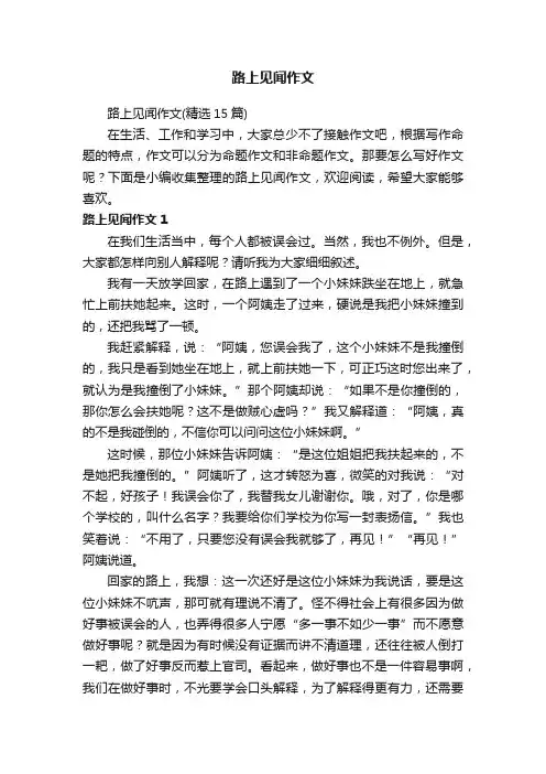 路上见闻作文