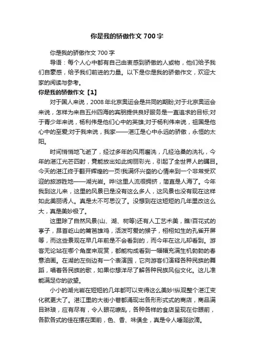你是我的骄傲作文700字