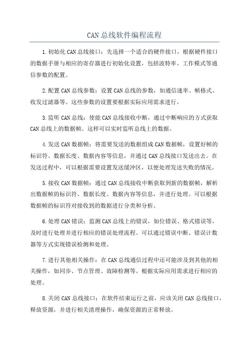 CAN总线软件编程流程