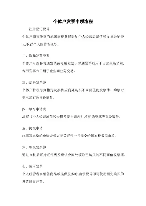 个体户发票申领流程