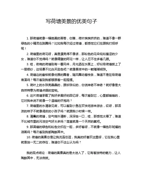 写荷塘美景的优美句子