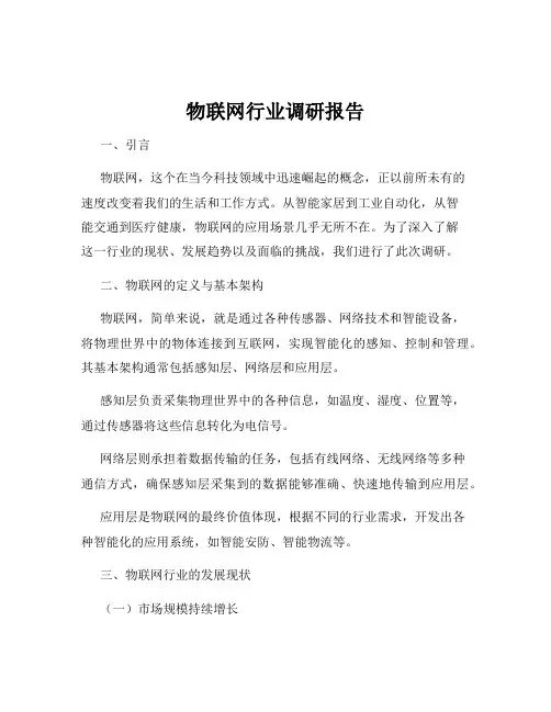 物联网行业调研报告