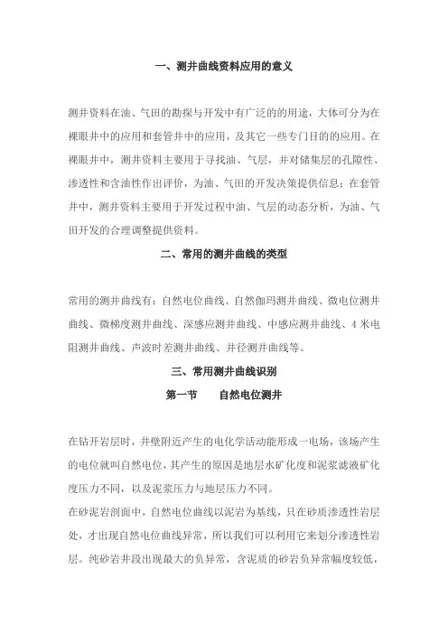 测井曲线的识别与应用
