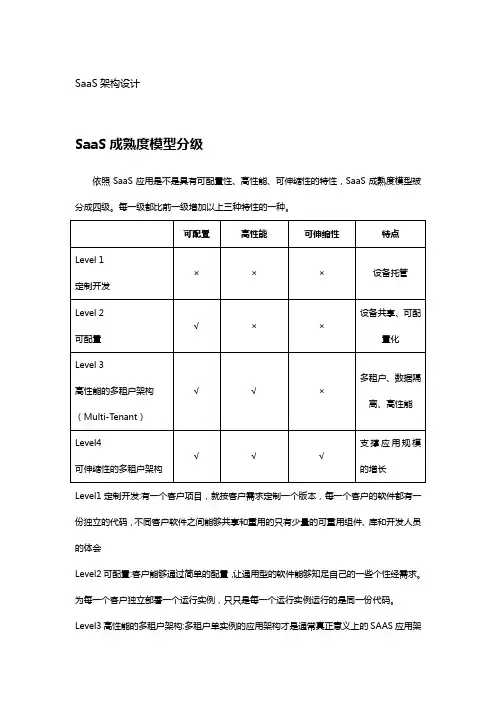 SaaS模式设计总结