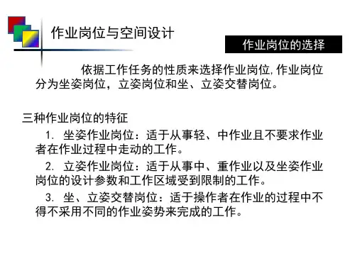 人机工程学--第八章作业岗位与空间设计