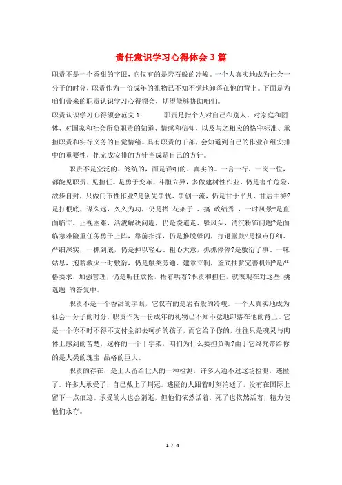 责任意识学习心得体会3篇