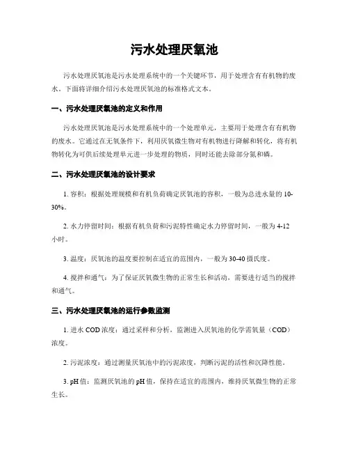 污水处理厌氧池