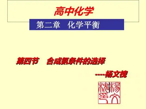 合成氨条件的选择ppt1 人教课标版