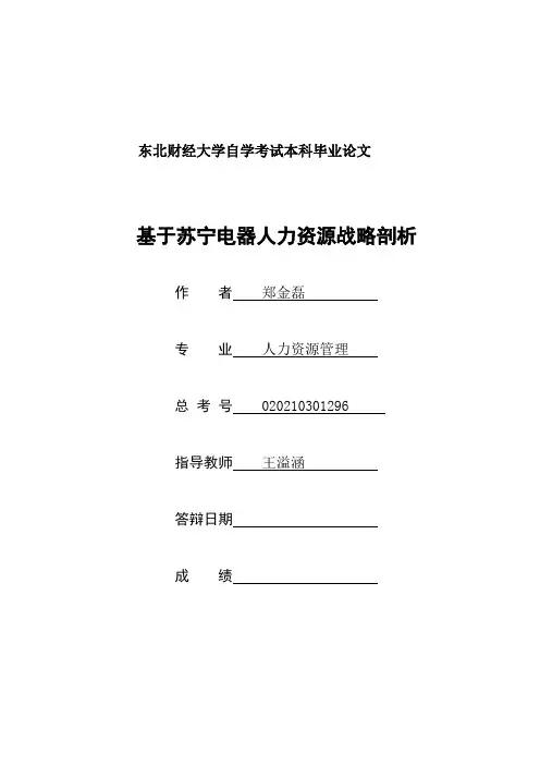 苏宁电器案例分析