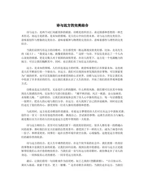 诗与远方的完美结合