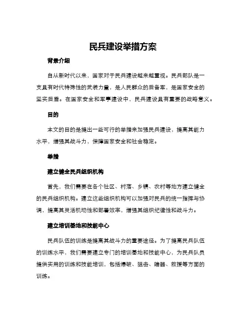 民兵建设举措方案