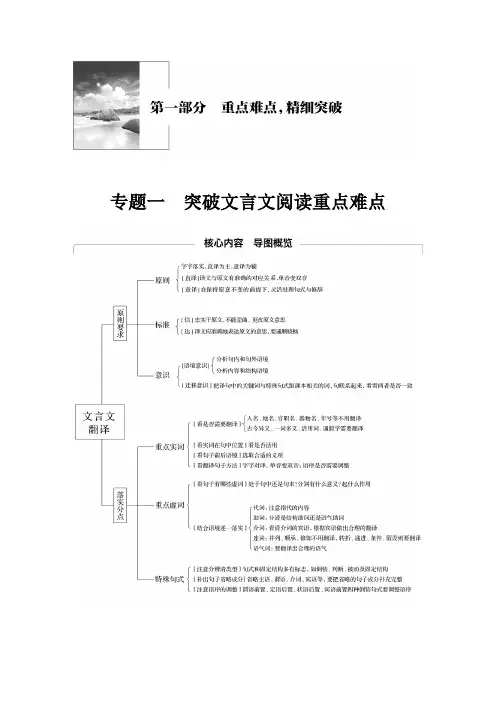 专题一 突破文言文阅读重点难点 学案1 睬准“分点”,精准落实