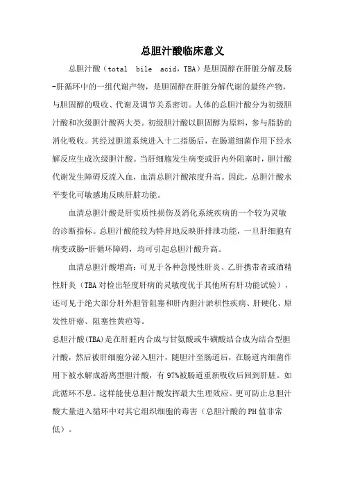 总胆汁酸临床意义
