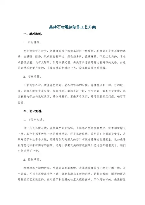 墓碑石材雕刻制作工艺方案