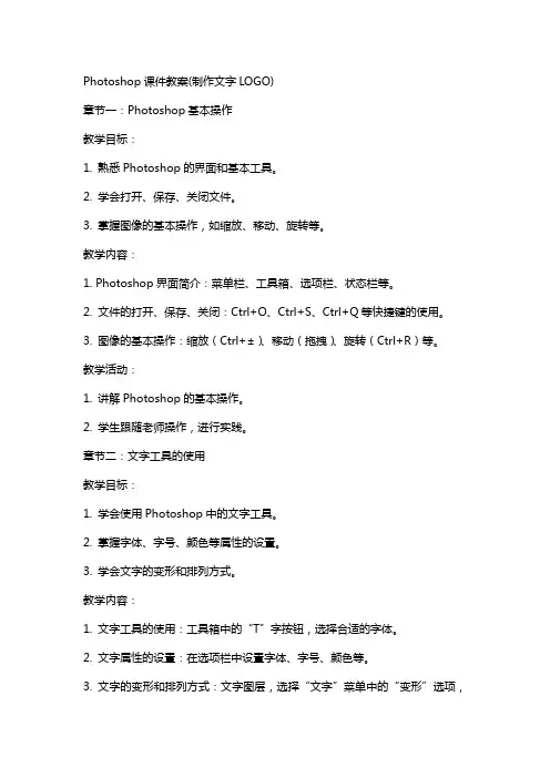Photoshop课件教案(制作文字LOGO)
