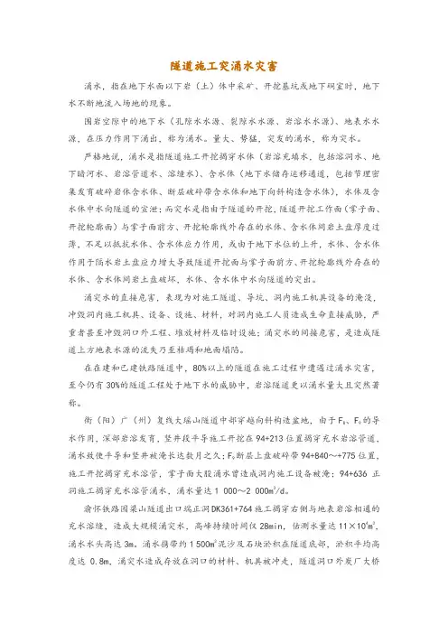 隧道施工突涌水灾害