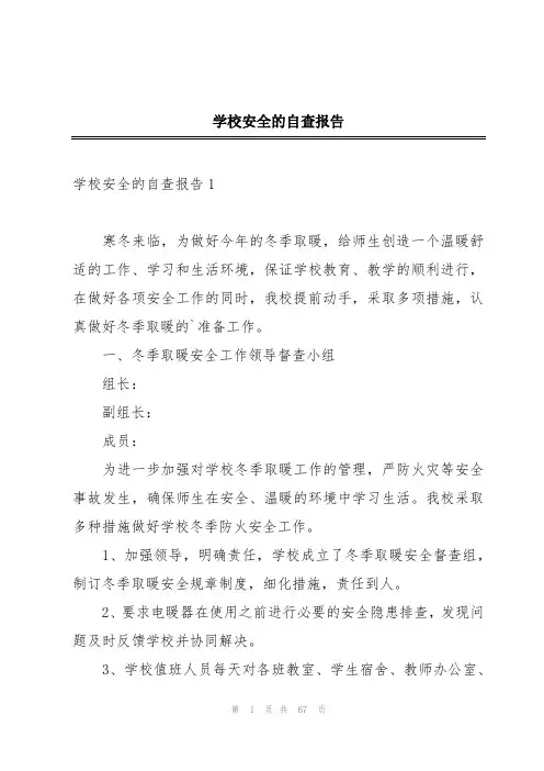 学校安全的自查报告