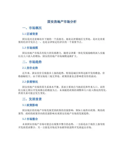 固安房地产市场分析
