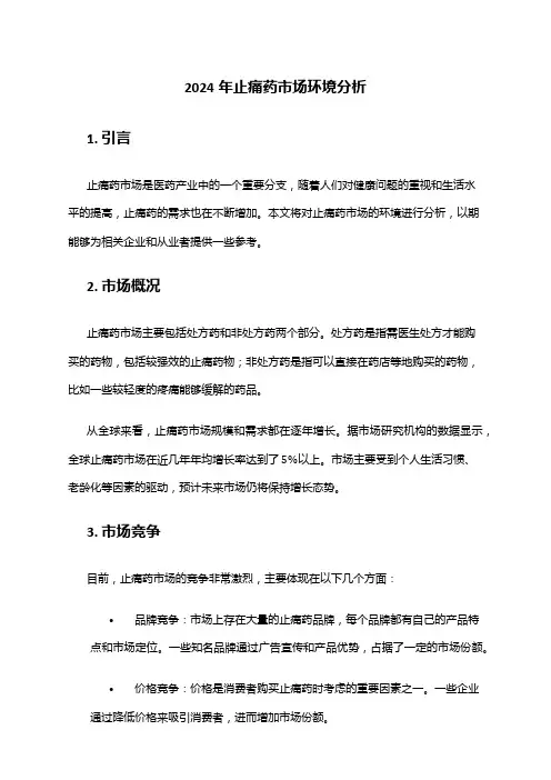 2024年止痛药市场环境分析