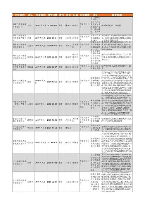 2021年湖南省精密模具行业企业名录299家