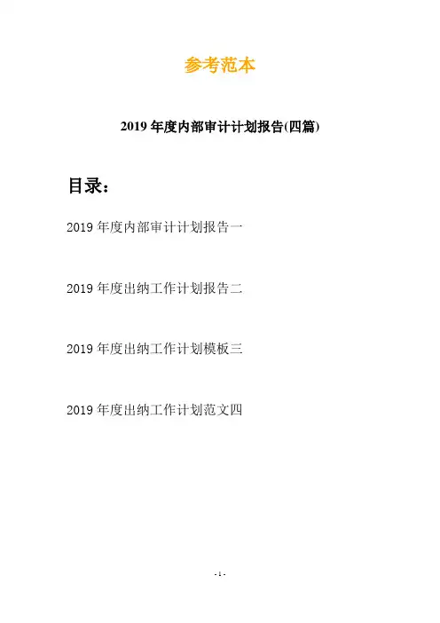 2019年度内部审计计划报告(四篇)