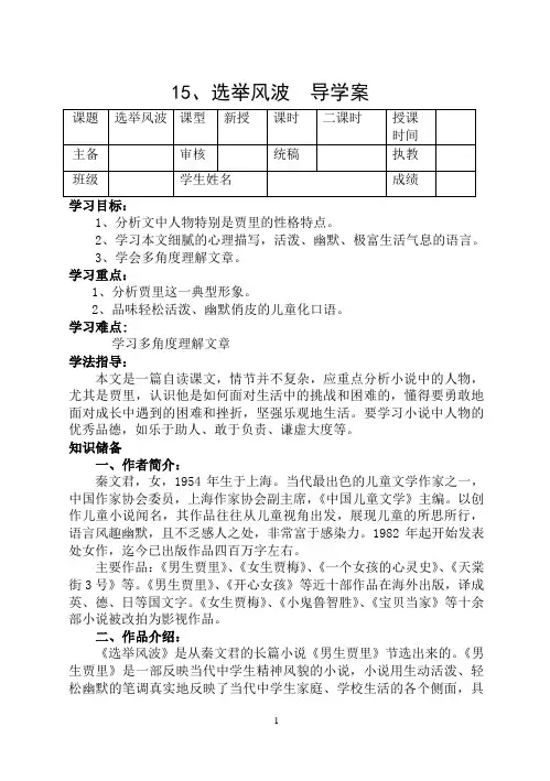 15、选举风波