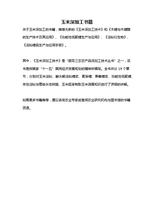 玉米深加工书籍