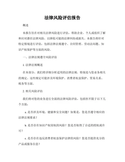 法律风险评估报告