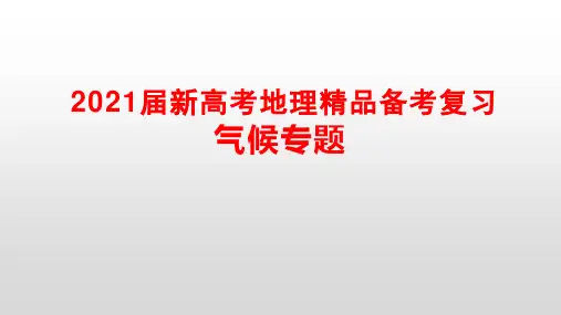 2021届新高考地理精品备考复习 气候专题