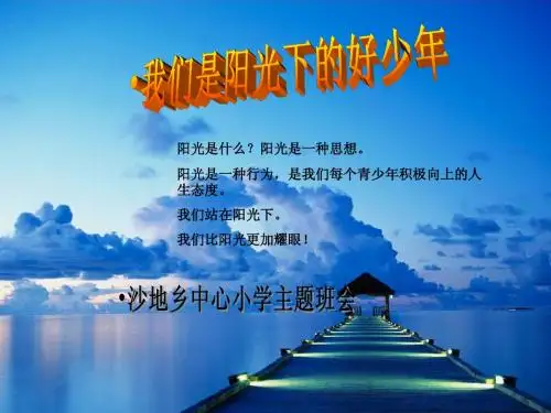 《做阳光少年主题班会》ppt课件(1)