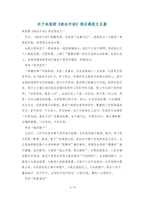 关于电视剧《破冰行动》观后感范文五篇